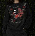 Horror Movie Themed Graphic Crewneck Sweatshirt
