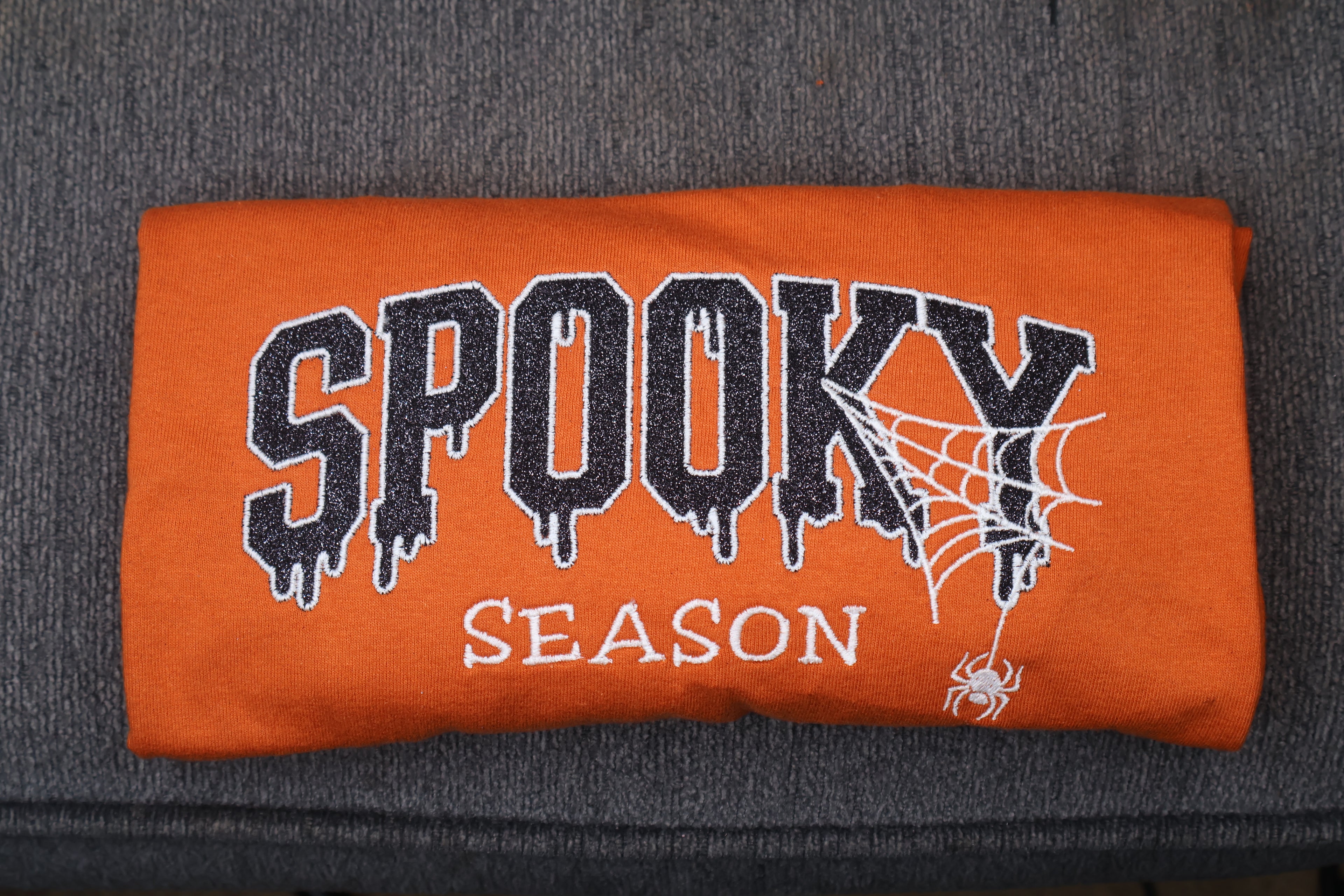 Spooky Season Embroidered Graphic Cotton T-Shirt