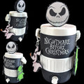 Untapped Innovations Nightmare Before Christmas insulated beverage cooler with Jack Skellington topper and charms.